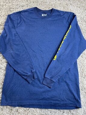 Carhartt Navy Crewneck Tee with White Logo Print